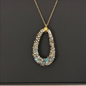 Alexis Bittar Gold and Silver Teardrop Necklace